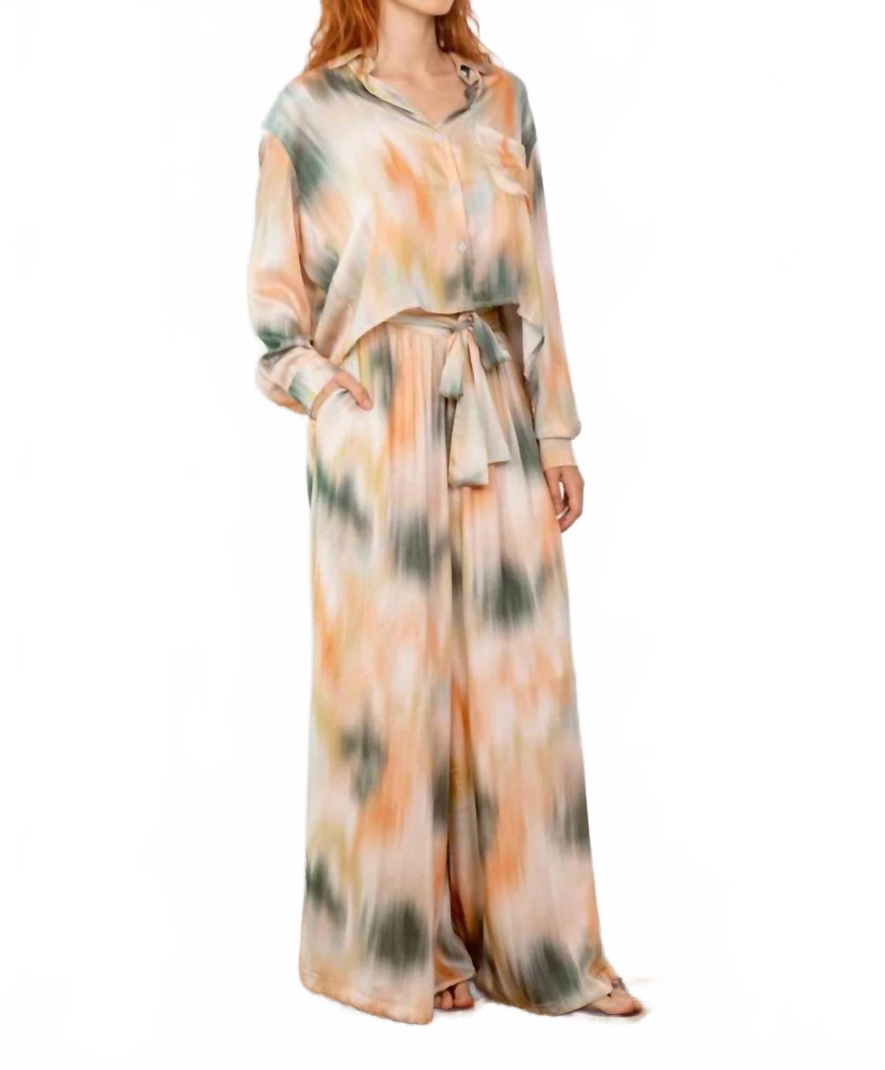 New Cossac Printed Ecovero Viscose Wide Leg Trousers In Print — image 2 of 3